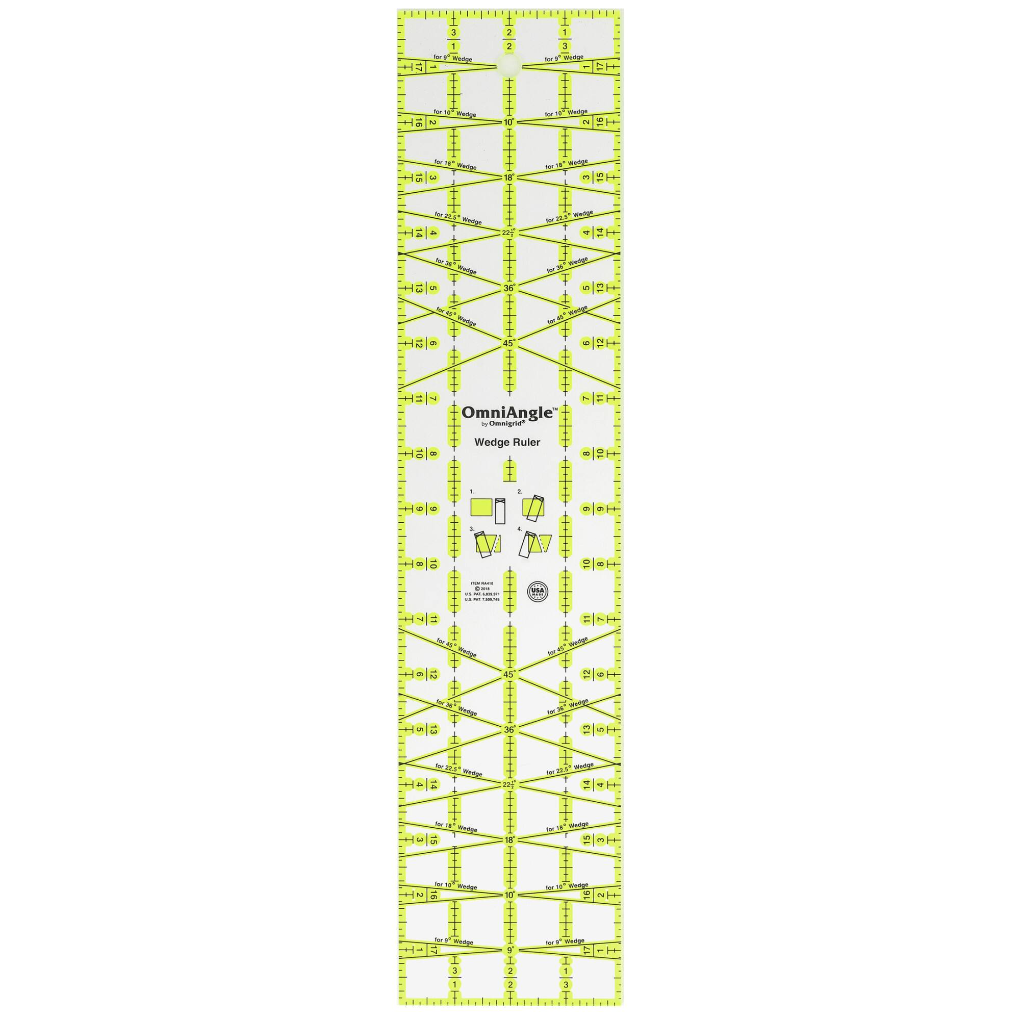 OmniAngle™ by Omnigrid® 4" x 18" Non-Slip Wedge Quilting Ruler